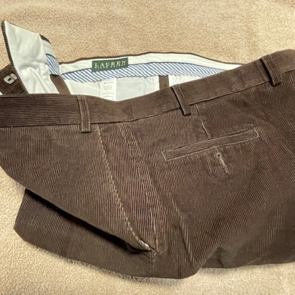 Ralph Lauren Men's Corduroy Pants, Deep Burgundy color size 38x32. NWOT